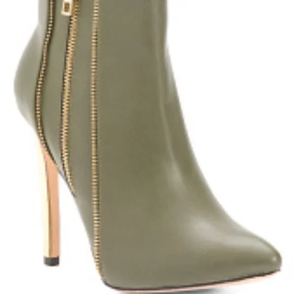 CATHERINE MALANDRINO Zippo Side Zip Heeled Booties - Picture 1 of 8